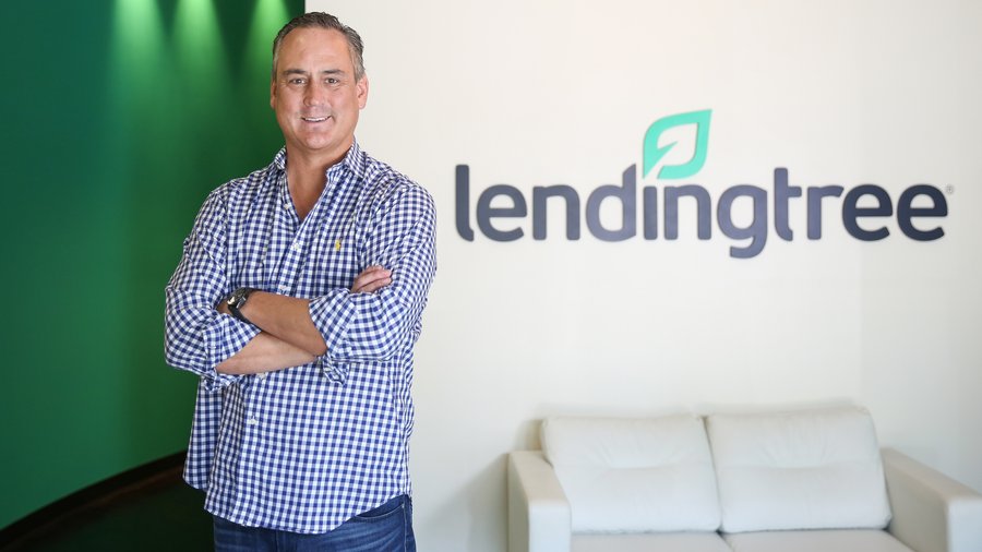Doug Lebda death tribute — LendingTree CEO speaking at a fintech conference about innovation and consumer empowerment.